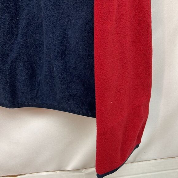 Lands End Mens red and navy blue snap fleece shirt size XL NWT - Picture 9 of 13